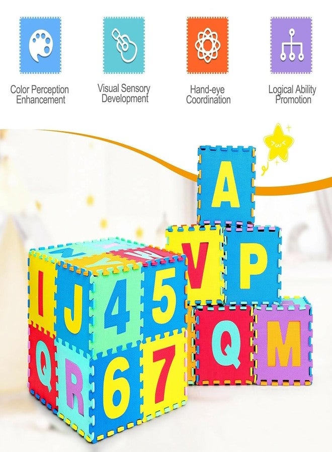 BLISSBORN 36 Pieces Alphabet & Number Kid's | A to Z + 0 to 9 Puzzles Mat- Set of 36 Tiles Puzzle EVA Foam Mat for Children Indoor & Outdoor, Sensory Playmat for Babies with.(Pack of 1) - Image 4
